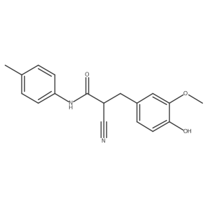 2-cyano-3-(4-hydroxy-3-methoxyphenyl)-N-(4-methylphenyl)propanamide结构式