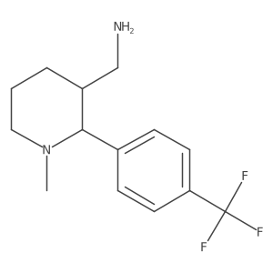 {1-Methyl-2-[4-(trifluoromethyl)phenyl]piperidin-3-yl}methanamine结构式