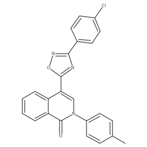 4-[3-(4-chlorophenyl)-1,2,4-oxadiazol-5-yl]-2-(4-methylphenyl)isoquinolin-1(2H)-one结构式