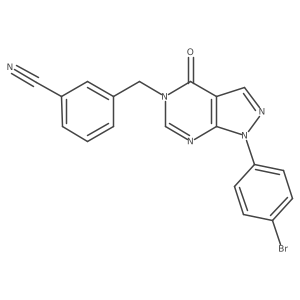 3-{[1-(4-bromophenyl)-4-oxo-1H,4H,5H-pyrazolo[3,4-d]pyrimidin-5-yl]methyl}benzonitrile结构式