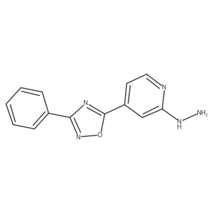 2-Hydrazinyl-4-(3-phenyl-1,2,4-oxadiazol-5-yl)pyridine结构式