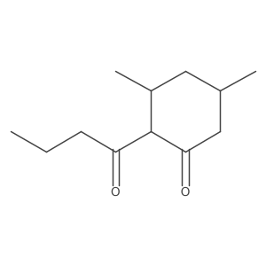 2-Butanoyl-3,5-dimethylcyclohexan-1-one Structure