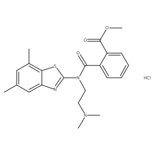 Methyl 2-((2-(dimethylamino)ethyl)(5,7-dimethylbenzo[d]thiazol-2-yl)carbamoyl)benzoate hydrochloride结构式