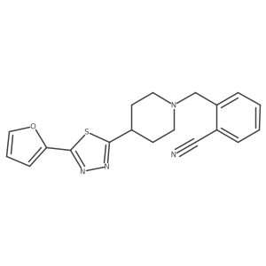 2-((4-(5-(Furan-2-yl)-1,3,4-thiadiazol-2-yl)piperidin-1-yl)methyl)benzonitrile结构式