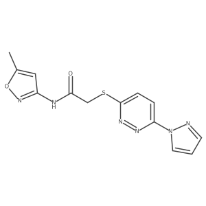 2-((6-(1H-pyrazol-1-yl)pyridazin-3-yl)thio)-N-(5-methylisoxazol-3-yl)acetamide Structure