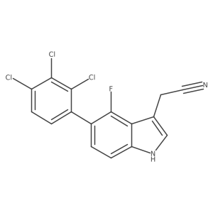 4-Fluoro-5-(2,3,4-trichlorophenyl)indole-3-acetonitrile结构式