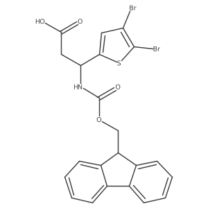 (3S)-3-(4,5-dibromothiophen-2-yl)-3-({[(9H-fluoren-9-yl)methoxy]carbonyl}amino)propanoic acid Structure