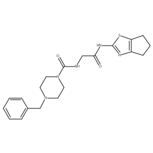 4-benzyl-N-[2-(5,6-dihydro-4H-cyclopenta[d][1,3]thiazol-2-ylamino)-2-oxoethyl]piperazine-1-carboxamide Structure