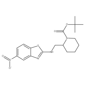 tert-Butyl 2-(((5-nitrobenzo[d]thiazol-2-yl)amino)methyl)piperidine-1-carboxylate结构式
