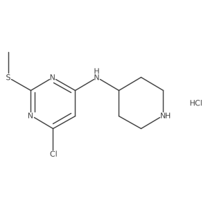 6-chloro-2-(methylthio)-N-(piperidin-4-yl)pyrimidin-4-amine hydrochloride结构式