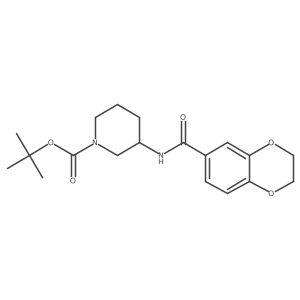 (S)-tert-butyl 3-(2,3-dihydrobenzo[b][1,4]dioxine-6-carboxamido)piperidine-1-carboxylate结构式
