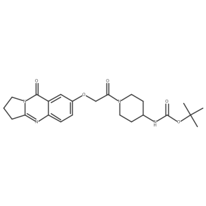 Tert-butyl (1-{[(9-oxo-1,2,3,9-tetrahydropyrrolo[2,1-b]quinazolin-7-yl)oxy]acetyl}piperidin-4-yl)carbamate结构式