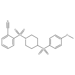 2-((4-((4-Methoxyphenyl)sulfonyl)piperidin-1-yl)sulfonyl)benzonitrile结构式