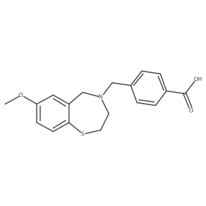4-[(7-methoxy-2,3-dihydro-1,4-benzothiazepin-4(5H)-yl)methyl]benzoic acid Structure