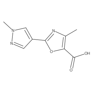 4-methyl-2-(1-methyl-1H-pyrazol-4-yl)-1,3-oxazole-5-carboxylic acid结构式