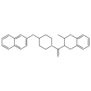 (3-Methyl-2,3-dihydrobenzo[b][1,4]dioxin-2-yl)(4-(quinoxalin-2-yloxy)piperidin-1-yl)methanone结构式