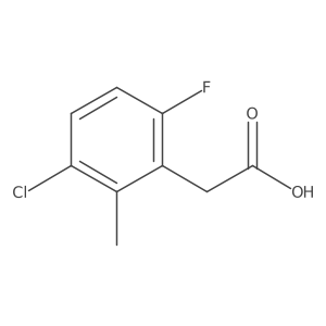 3-Chloro-6-fluoro-2-methylphenylacetic acid结构式
