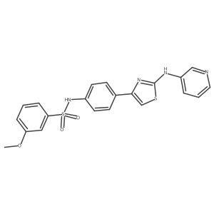 3-methoxy-N-(4-(2-(pyridin-3-ylamino)thiazol-4-yl)phenyl)benzenesulfonamide结构式