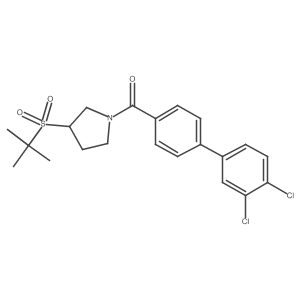 (3-(Tert-butylsulfonyl)pyrrolidin-1-yl)(3',4'-dichloro-[1,1'-biphenyl]-4-yl)methanone结构式