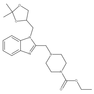Ethyl 4-[[1-[(2,2-dimethyl-1,3-dioxolan-4-yl)methyl]benzimidazol-2-yl]methyl]piperazine-1-carboxylate Structure