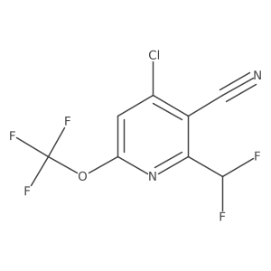 4-Chloro-3-cyano-2-(difluoromethyl)-6-(trifluoromethoxy)pyridine Structure