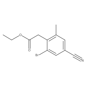 Ethyl 2-bromo-4-cyano-6-methylphenylacetate Structure