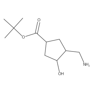 tert-Butyl (3R,4R)-3-(aminomethyl)-4-hydroxycyclopentane-1-carboxylate Structure