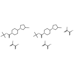 Tert-butyl 4-(3-aminopyrrolidin-1-yl)piperidine-1-carboxylate sesquioxalate结构式