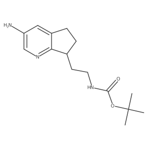 tert-Butyl N-(2-{3-amino-5H,6H,7H-cyclopenta[b]pyridin-7-yl}ethyl)carbamate结构式