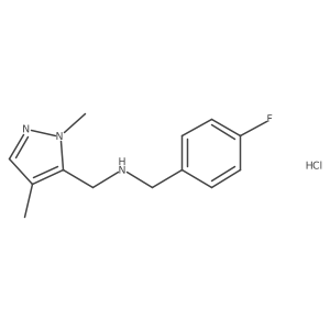 N-[(2,4-dimethylpyrazol-3-yl)methyl]-1-(4-fluorophenyl)methanamine;hydrochloride结构式