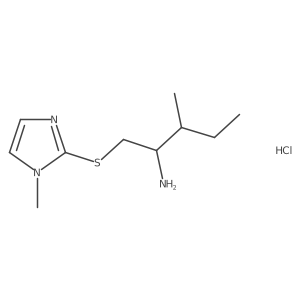 3-methyl-1-((1-methyl-1H-imidazol-2-yl)thio)pentan-2-amine hydrochloride Structure