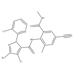 3-bromo-4-chloro-1-(3-chloropyridin-2-yl)-N-[4-cyano-2-methyl-6-(methylcarbamoyl)phenyl]-1H-pyrazole-5-carboxamide结构式