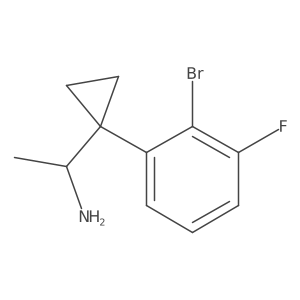 1-[1-(2-Bromo-3-fluorophenyl)cyclopropyl]ethan-1-amine Structure