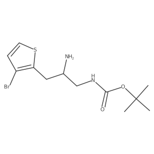 tert-butyl N-[2-amino-3-(3-bromothiophen-2-yl)propyl]carbamate Structure
