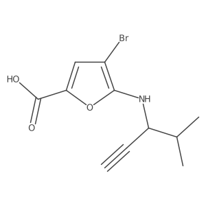 4-Bromo-5-[(4-methylpent-1-yn-3-yl)amino]furan-2-carboxylic acid结构式