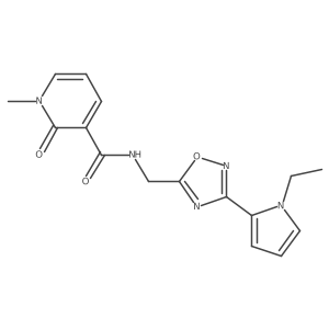 N-((3-(1-ethyl-1H-pyrrol-2-yl)-1,2,4-oxadiazol-5-yl)methyl)-1-methyl-2-oxo-1,2-dihydropyridine-3-carboxamide Structure