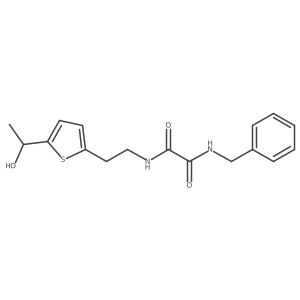 N1-benzyl-N2-(2-(5-(1-hydroxyethyl)thiophen-2-yl)ethyl)oxalamide结构式
