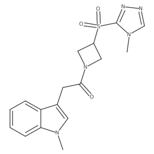 2-(1-methyl-1H-indol-3-yl)-1-(3-((4-methyl-4H-1,2,4-triazol-3-yl)sulfonyl)azetidin-1-yl)ethanone Structure