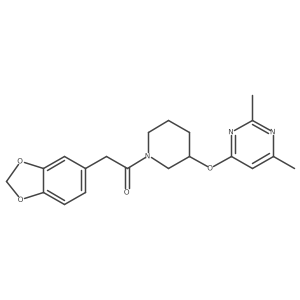 2-(Benzo[d][1,3]dioxol-5-yl)-1-(3-((2,6-dimethylpyrimidin-4-yl)oxy)piperidin-1-yl)ethanone Structure