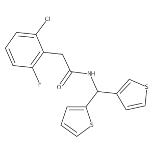 2-(2-chloro-6-fluorophenyl)-N-(thiophen-2-yl(thiophen-3-yl)methyl)acetamide结构式