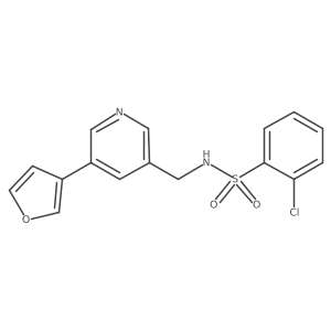 2-chloro-N-((5-(furan-3-yl)pyridin-3-yl)methyl)benzenesulfonamide结构式