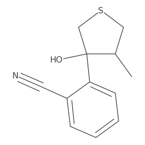 2-(3-Hydroxy-4-methylthiolan-3-yl)benzonitrile Structure