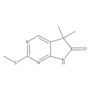 5,5-Dimethyl-2-(methylthio)-5,7-dihydro-6H-pyrrolo[2,3-D]pyrimidin-6-one结构式