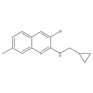 3-bromo-N-(cyclopropylmethyl)-7-iodo-2-Quinolinamine Structure