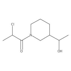 2-Chloro-1-(3-(1-hydroxyethyl)piperidin-1-yl)propan-1-one结构式