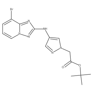 Tert-butyl 2-(4-((8-bromo-[1,2,4]triazolo[1,5-a]pyridin-2-yl)amino)-1H-pyrazol-1-yl)acetate Structure