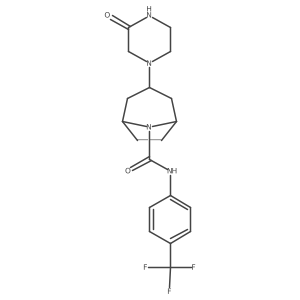 (1R,5S)-3-(3-oxopiperazin-1-yl)-N-(4-(trifluoromethyl)phenyl)-8-azabicyclo[3.2.1]octane-8-carboxamide结构式