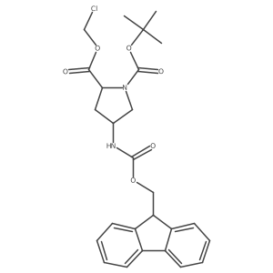 1-tert-butyl 2-chloromethyl (2S,4R)-4-({[(9H-fluoren-9-yl)methoxy]carbonyl}amino)pyrrolidine-1,2-dicarboxylate Structure