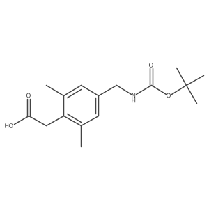 2-[4-({[(Tert-butoxy)carbonyl]amino}methyl)-2,6-dimethylphenyl]acetic acid Structure