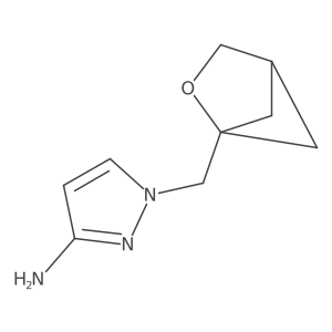 1-({2-oxabicyclo[2.1.1]hexan-1-yl}methyl)-1H-pyrazol-3-amine结构式
